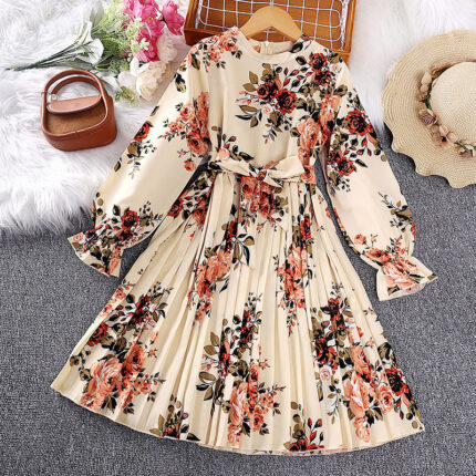 Cream colour flowered dress